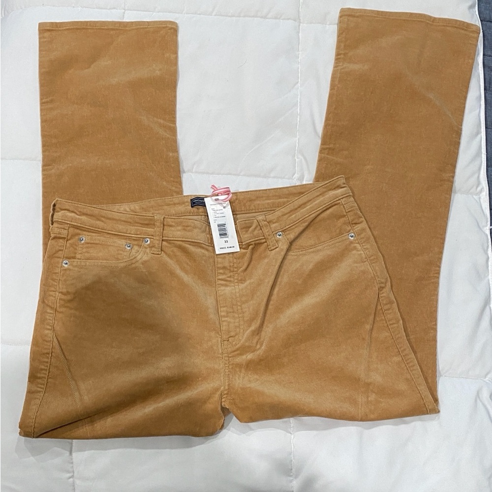 NWT ladies Vineyard Vines Corduroy bootcut pants size 33, toasted almond